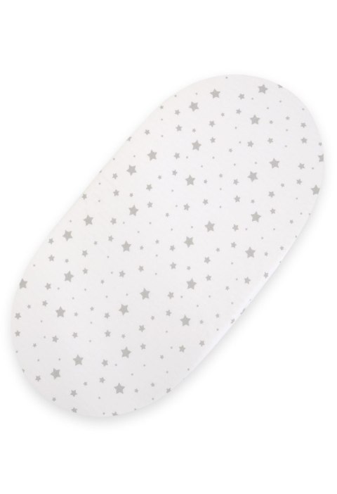 Prześcieradło bawełniane do wózka gondoli kosza Mojżesza Boho 75x35 cm - Mini gwiazdki szare