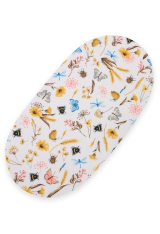 Prześcieradło bawełniane do wózka gondoli kosza Mojżesza Boho 75x35 cm - Summer meadow