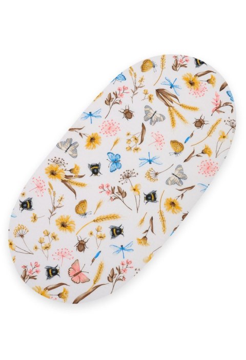 Prześcieradło bawełniane do wózka gondoli kosza Mojżesza Boho 75x35 cm - Summer meadow