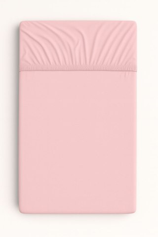 Prześcieradło jersey bawełna z gumką do łóżeczka 120x60cm - brudny róż