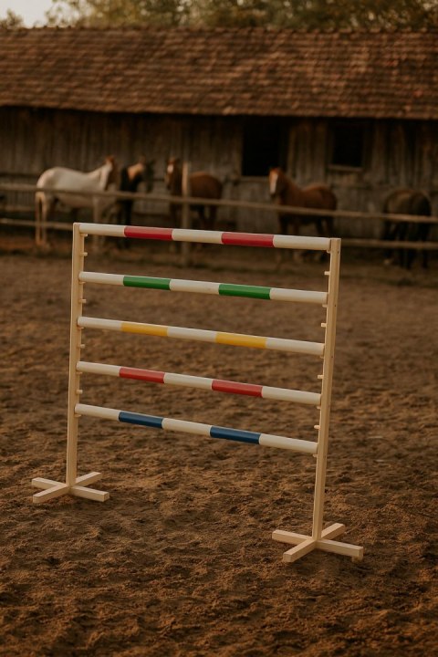 Przeszkoda skokowa do Hobby Horse 120cm, dwie belki - żółta i zielona