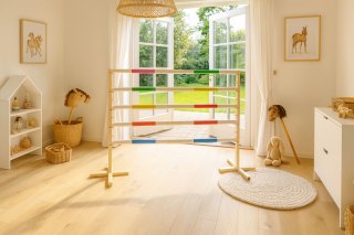 Przeszkoda skokowa do Hobby Horse 160cm, h-120 cm, belka żółta