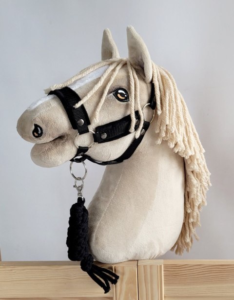 Uwiąz dla konia Hobby Horse pleciony ze sznurka - czarny