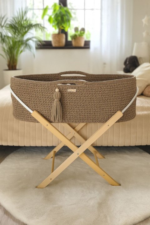 Kosz Mojżesza BOHO Handmade ze stojakiem sand