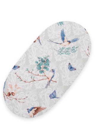 Prześcieradło bawełniane do wózka gondoli kosza Mojżesza Boho 75x35 cm - Blue birds