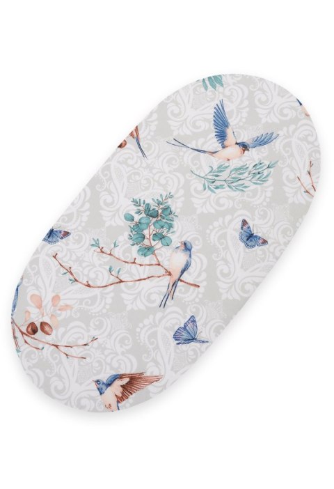 Prześcieradło bawełniane do wózka gondoli kosza Mojżesza Boho 75x35 cm - Blue birds