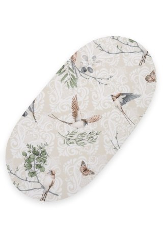 Prześcieradło bawełniane do wózka gondoli kosza Mojżesza Boho 75x35 cm - Brown birds