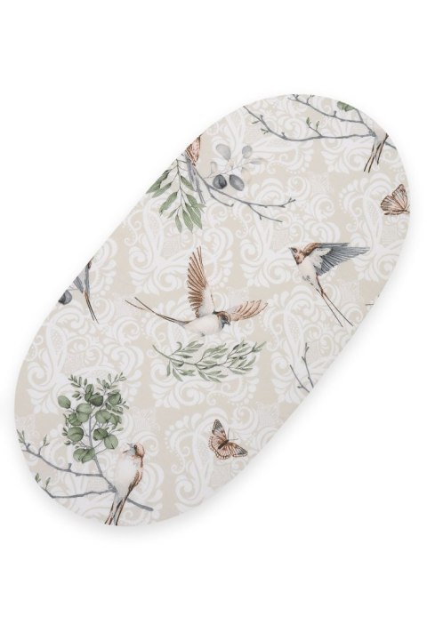 Prześcieradło bawełniane do wózka gondoli kosza Mojżesza Boho 75x35 cm - Brown birds