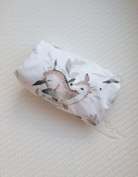 Prześcieradło bawełniane do wózka gondoli kosza Mojżesza Boho 75x35 cm - Woodland olive