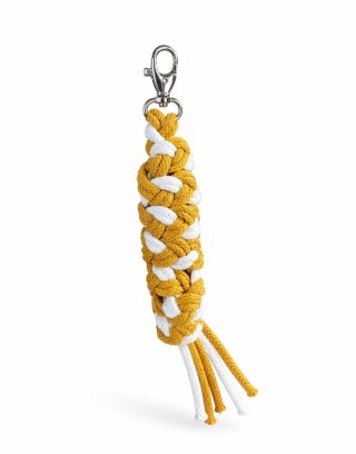 Uwiąz dla konia Hobby Horse pleciony ze sznurka - biało-musztardowy