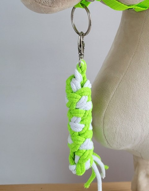 Uwiąz dla konia Hobby Horse pleciony ze sznurka - neon green/ biały