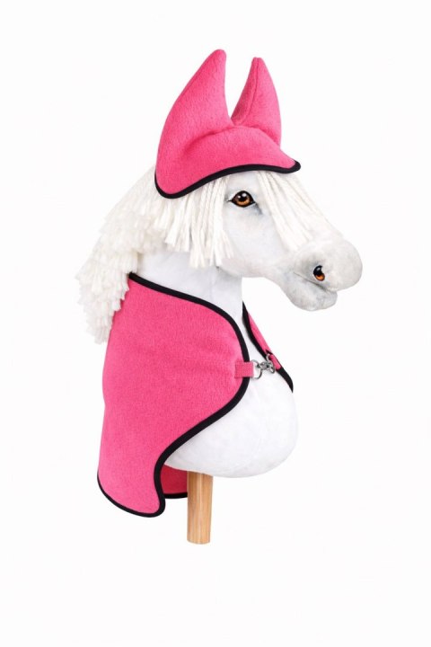 Zestaw dla Hobby Horse A3: polarowa derka + nauszniki - neon pink