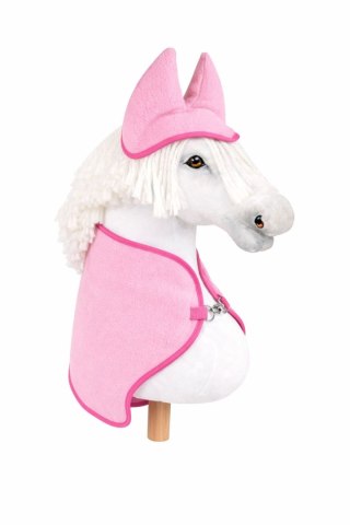 Zestaw dla Hobby Horse uniwersalny A4 i A5: polarowa derka + nauszniki - jasny różowy