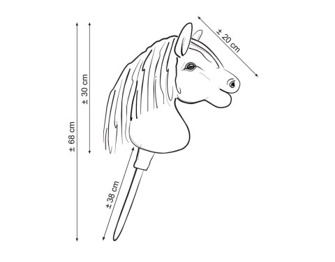 Hobby Horse Średni koń na kiju Premium siwek jabłkowity z białą grzywą A4