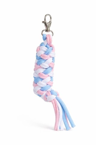 Uwiąz dla konia Hobby Horse pleciony ze sznurka - błękit/ jasny róż/ biały