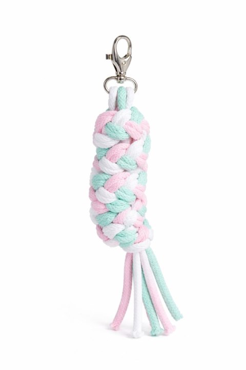 Uwiąz dla konia Hobby Horse pleciony ze sznurka - jasny róż/ mięta/ biały