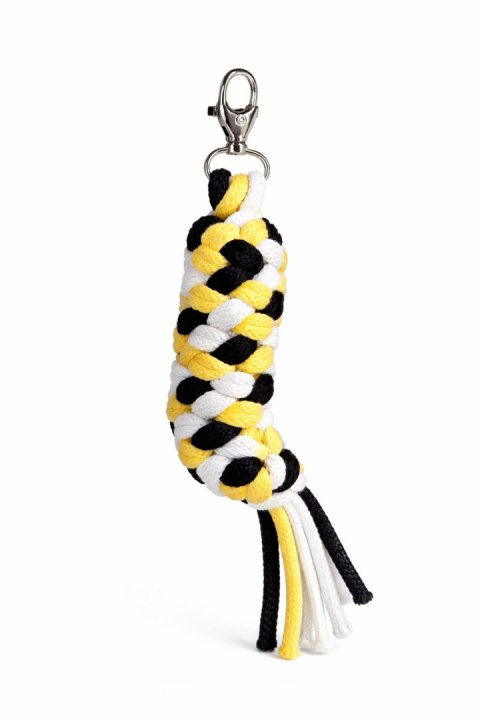 Uwiąz dla konia Hobby Horse pleciony ze sznurka - żółty/ śmietanka/ czarny