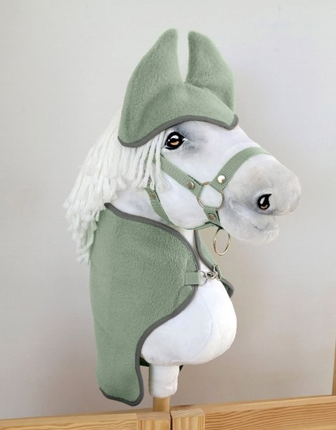 Zestaw dla Hobby Horse A3: polarowa derka + nauszniki - szałwia