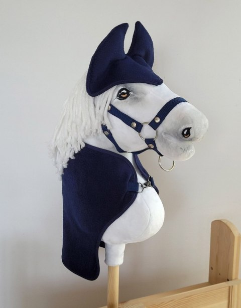 Zestaw dla Hobby Horse uniwersalny A4 i A5: polarowa derka + nauszniki - granatowy
