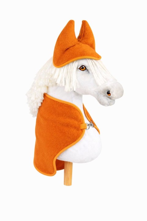 Zestaw dla Hobby Horse uniwersalny A4 i A5: polarowa derka + nauszniki - pomarańczowy