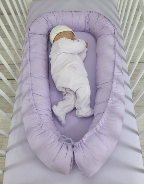 Kokon niemowlęcy dwustronny kojec otulacz Premium MY SWEET BABY- fioletowy