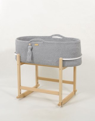 Kosz Mojżesza BOHO Handmade z kołyską - szary
