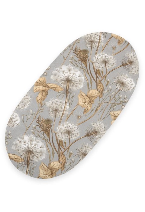 Prześcieradło bawełniane do wózka gondoli kosza Mojżesza Boho 75x35 cm - Dmuchawce na szarości