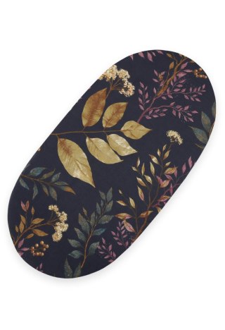 Prześcieradło bawełniane do wózka gondoli kosza Mojżesza Boho 75x35 cm - Floristic granat