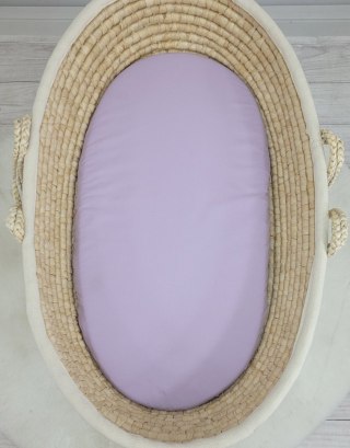 Prześcieradło bawełniane do wózka gondoli kosza Mojżesza Boho 75x35 cm - fioletowe