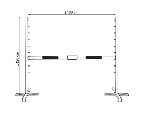 Przeszkoda skokowa do Hobby Horse 160cm, h-120 cm, dwie belki - beżowa i jasny fiolet