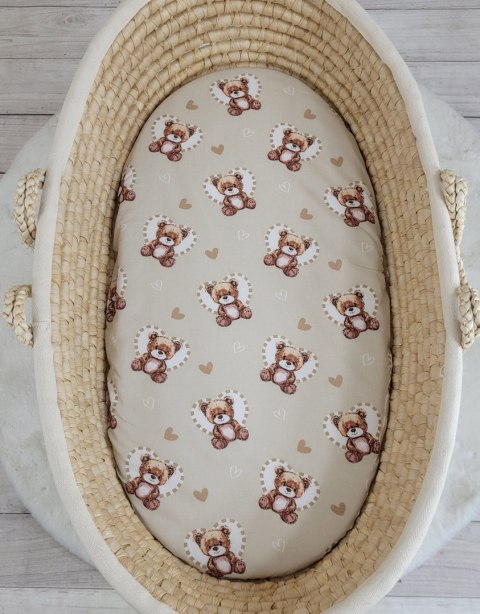 Prześcieradło bawełniane do wózka gondoli kosza Mojżesza Boho 75x35 cm - Misiove love
