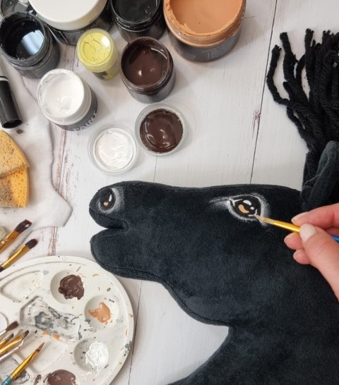 Hobby Horse Premium A3 - duży koń na kiju kary | realistyczny Hobby Horse dla dzieci