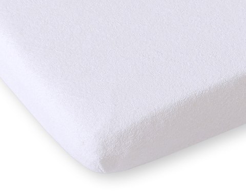 Prześcieradło frotte z gumką do łóżeczka 120x60cm - białe
