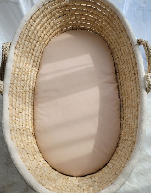 Prześcieradło bawełniane do wózka gondoli kosza Mojżesza Boho 75x35 cm - beżowe