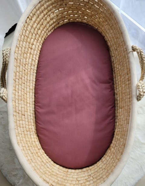 Prześcieradło bawełniane do wózka gondoli kosza Mojżesza Boho 75x35 cm - róż retro
