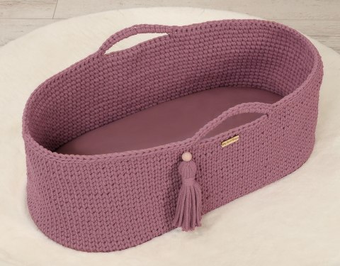 Prześcieradło bawełniane do wózka gondoli kosza Mojżesza Boho 75x35 cm - róż retro