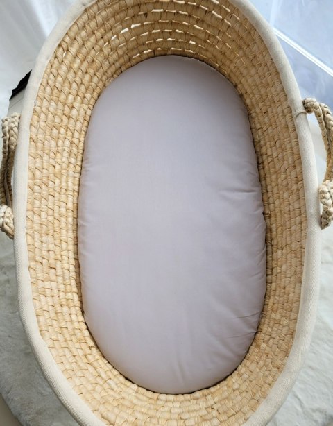 Prześcieradło bawełniane do wózka gondoli kosza Mojżesza Boho 75x35 cm - szare