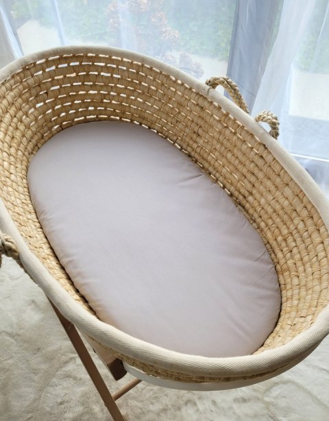 Prześcieradło bawełniane do wózka gondoli kosza Mojżesza Boho 75x35 cm - szare